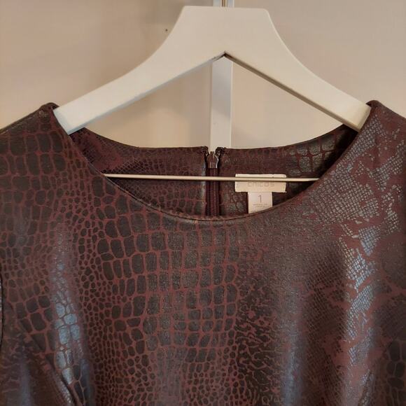 Chicos Sheath Dress Size 1 Medium Brown Mixed Animal Print Safari Knee Length - Picture 4 of 9